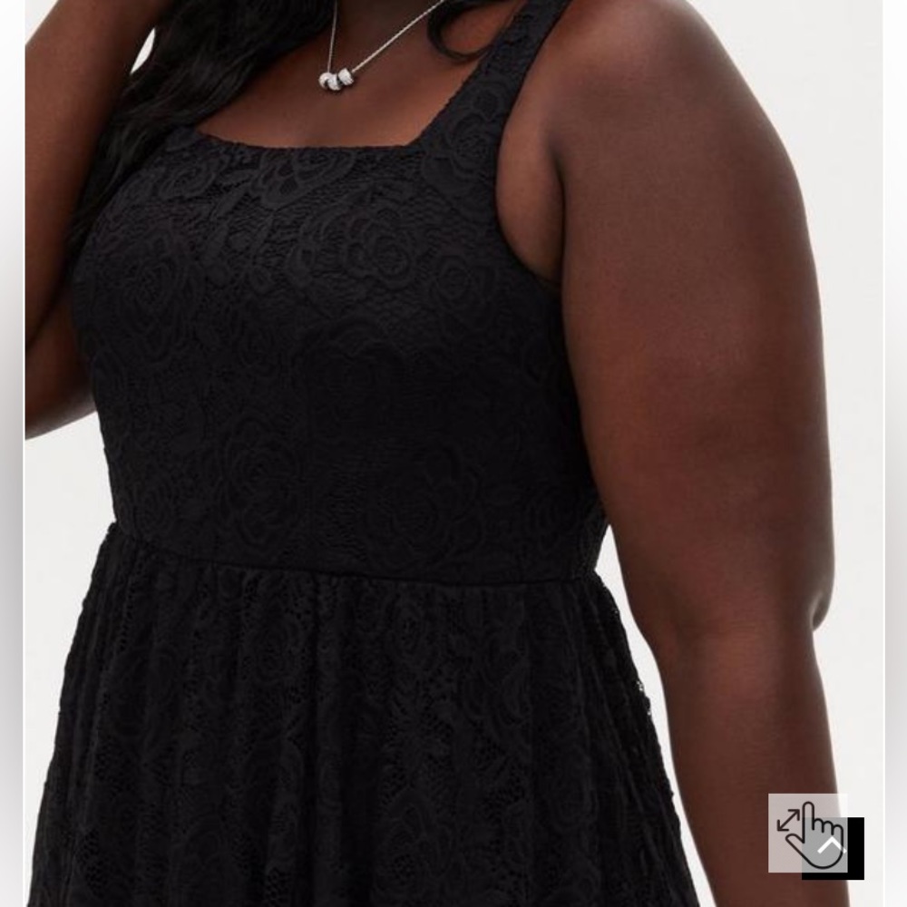 Torrid Midi Lace Square Neck Skater Dress - Picture 2 of 6
